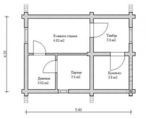 Проект бани 4х5 из бревна. Что может включать такой проект