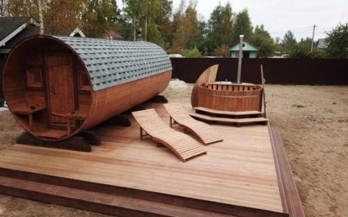 Готовые бани бочки. Что представляет собой баня бочка