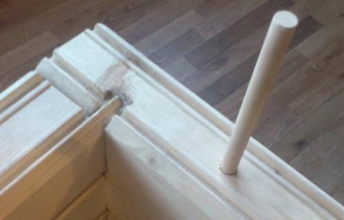 Сборка сруба на нагелях