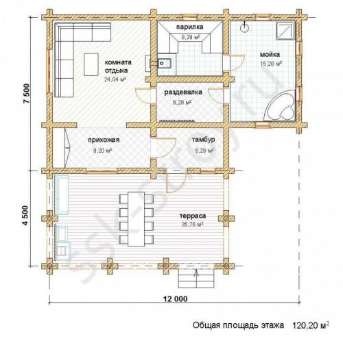 Баня с беседкой под одной крышей. Типы бань с беседками