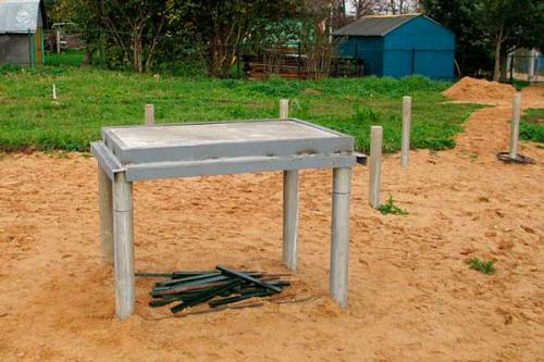 Фундамент под печь в бане на сваях. Баня на винтовом фундаменте печь