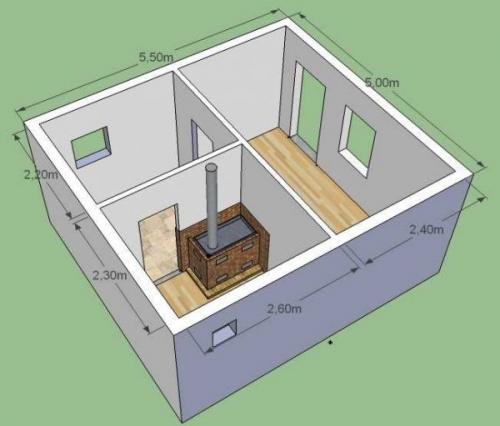 Баня 3 на 5 из блоков. Проекты бань из пеноблоков