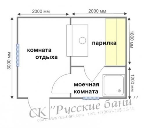 Баня из бруса 3х3. (+36 фото) Баня 3 на 3 планировка внутри фото