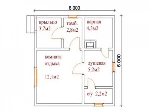 Проект бани 6 на 6 с туалетом. Баня 6 на 6: проект, особенности и фото