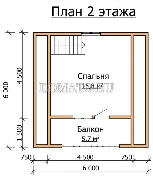 Проект бани 6 на 6 2 этажа. Двухэтажная баня ДБ1