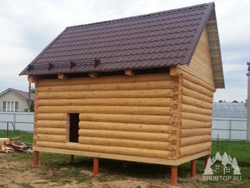 Баня 3 на 4 внутри. План с верандой или террасой 05 Баня 3 на 4 внутри. План с верандой или террасой 05