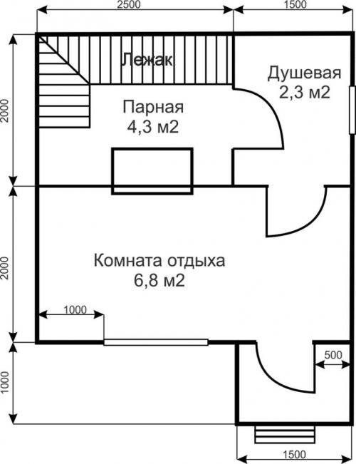 Проект бани с моечной. Баня с парилкой и мойкой: особенности планировки бань размером 4х6, 3х4, 5х5, 3х6, 3х5 с совмещённым или раздельным интерьером
