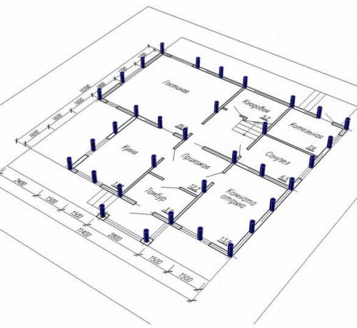 Сколько денег и кубов доски ушло на каркасный дом 6х8. Фундамент