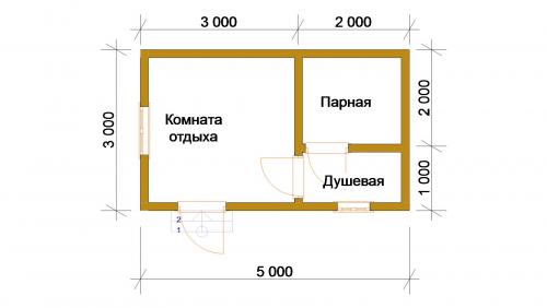 Баня 3х5 планировка. Стандартная баня из бруса «под ключ»