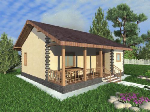 Баня с беседкой из блоков. Размеры, планировка и эскизы