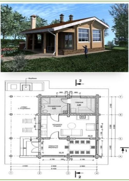 Баня с зоной отдыха. Проект 15