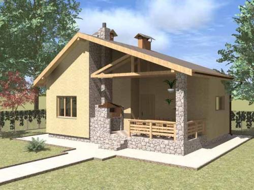 Проект бани с верандой террасой и барбекю из кирпича. Терраса и барбекю: планируем правильно