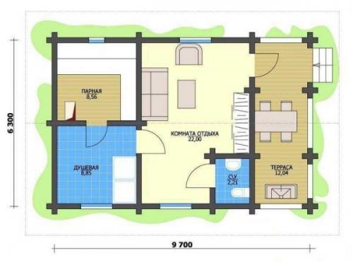 Баня с террасой своими руками. Проекты бань из бруса с террасой
