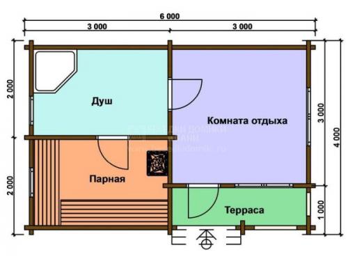 Баня 6*4 проект. Планировка бани 6x4 метра