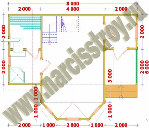 Проект бани 6х6 из бруса с мансардой. Какой может быть планировка бани 6х6 с мансардой 24
