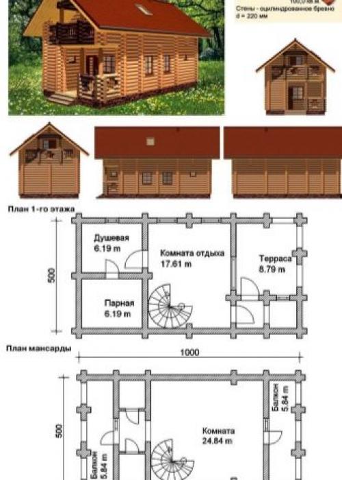 Проект бани 6х6 из бруса с мансардой. Какой может быть планировка бани 6х6 с мансардой 14