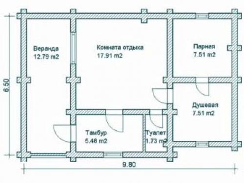 Проект бани 3 на 6 с мансардой. Особенности и преимущества 32 Проект бани 3 на 6 с мансардой. Особенности и преимущества 32