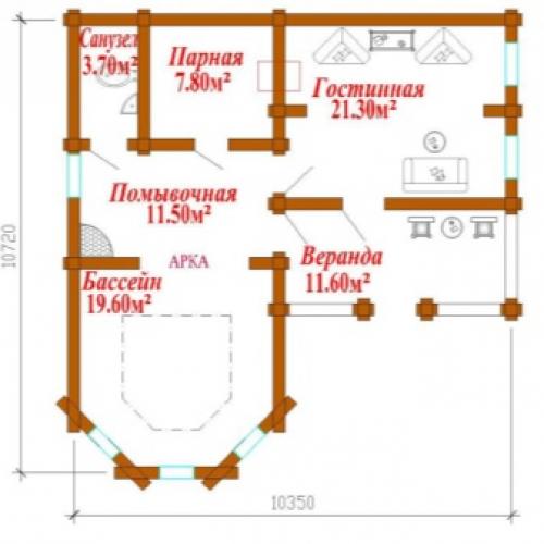 Лучшие проекты с планировкой домов с баней под одной крышей. Проекты дома с баней под одной крышей — одноэтажный, двухэтажный, с мансардой, фото идеи 23 Лучшие проекты с планировкой домов с баней под одной крышей. Проекты дома с баней под одной крышей — одноэтажный, двухэтажный, с мансардой, фото идеи 23