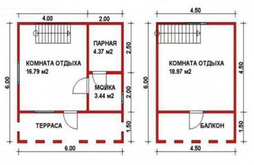 Баня с мансардой и террасой. Выбираем проект 04
