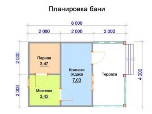 Проект бани 6х4 с мансардой. Особенности и расположение 12 Проект бани 6х4 с мансардой. Особенности и расположение 12