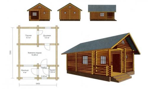 Баня с санузлом. Особенности стационарных конструкций