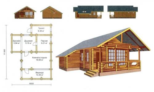 Баня с санузлом. Особенности стационарных конструкций