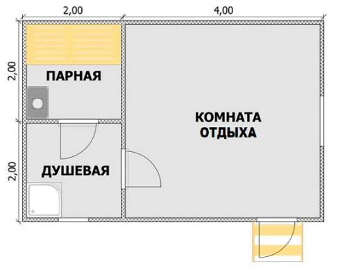 Планировка бани 3 н.  Баня 3*6 14
