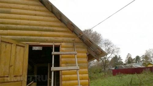 Загородная баня из старого сруба.. Электрика и водоснабжение бани
