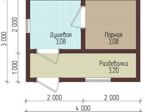 Проект бани 3 на 4 с верандой. Баня 3х4 на даче: Проекты с Фото