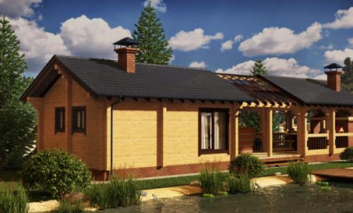 Баня с кухней и террасой. Варианты проектов