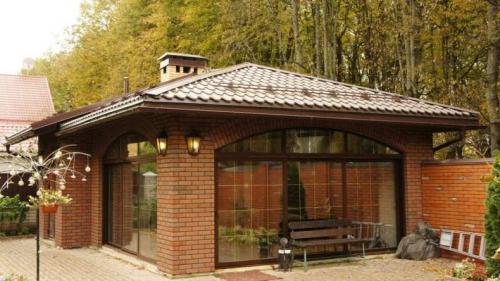 Красивые бани из кирпича. Баня из кирпича: 100 фото проектов и лучших вариантов планировок. Особенности конструкции и все этапы строительства