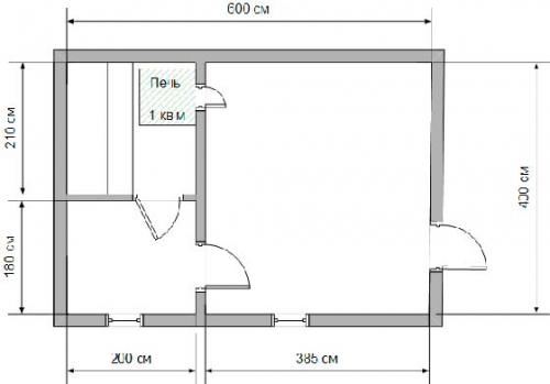 Баня 6 на 6 с комнатой отдыха. Планировка бани 6x4 метра