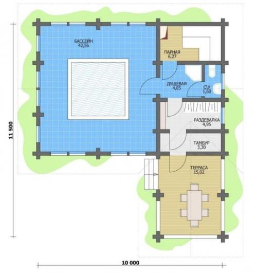 Проект бани 6 на 4 с бассейном. (+74 фото) Проекты бань с бассейном и комнатой отдыха