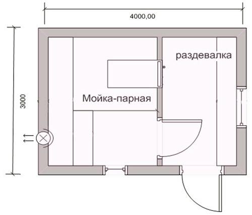 Баня из бруса 3х4 проект ПК-26. Нюансы проектирования основных элементов 06