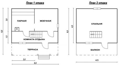 Проект бани размером 6х6. Проект бани 6 на 6 с мансардой, террасой и балконом 04 Проект бани размером 6х6. Проект бани 6 на 6 с мансардой, террасой и балконом 04