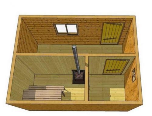 Проект бани из кирпича 3х4. Планировка бани