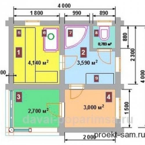 Планировка бани 4х5 метров. Преимущества проекта бани 4 на 5 02 Планировка бани 4х5 метров. Преимущества проекта бани 4 на 5 02